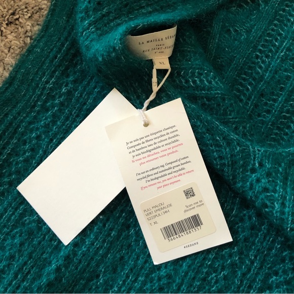 NWT Sezane Malou Jumper Sweater - Emerald Green - Picture 8 of 9